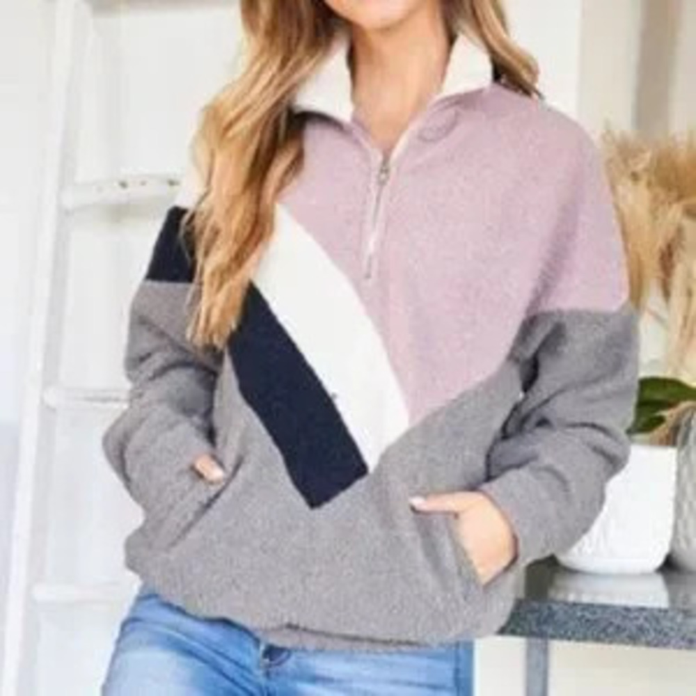 ZARA Casual Contemporary GRAY COMBO Pullover Top